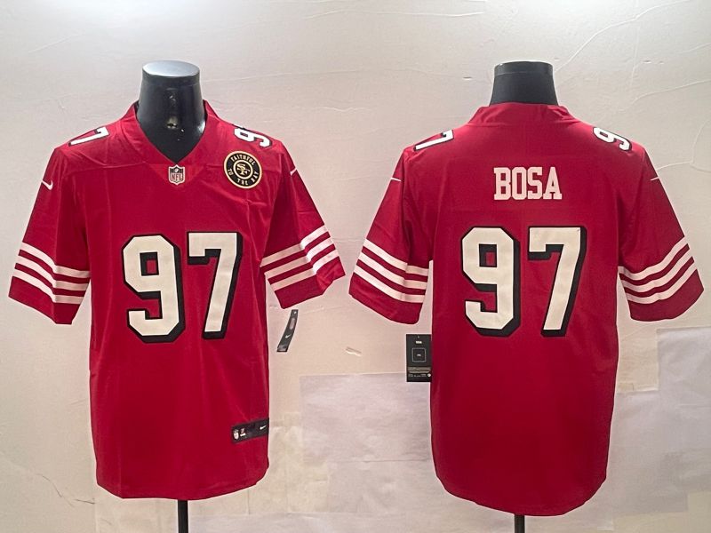 Men San Francisco 49ers #97 Bosa Red Throwback Second generation 2024 Nike Limited NFL Jersey style 3->san francisco 49ers->NFL Jersey
